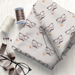 Tissu Lunettes de Hipster Moustache et tuyau #2 ID1073
