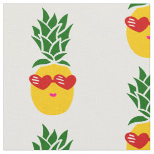Tissu lunettes de soleil en forme de coeur ananas rouge