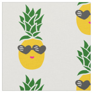 Tissu lunettes de soleil en forme de coeur kawaii ananas