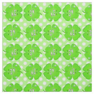 Tissu Lutter contre le Shamrock aux points blancs