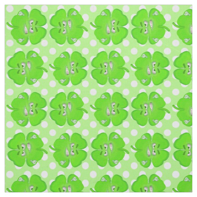 Tissu Lutter contre le Shamrock aux points blancs (Échantillon)