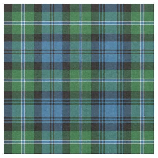 Tissu Lyon Tartan Motif bleu et vert irlandais plaid (Fermer)
