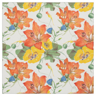 Tissu Lys asiatiques tulipes matinale glaces motif