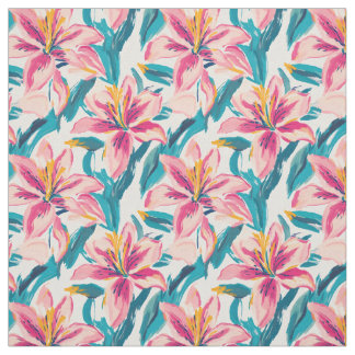 Tissu Lys de fleur de brosse