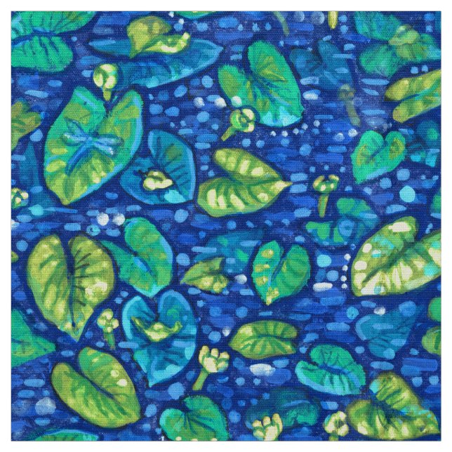 Tissu Lys de vache, étang d'été de Spatterdock Modèle fl (Échantillon)