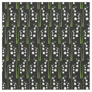 Tissu Lys numérique blanc du motif floral de la vallée