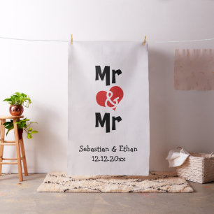 Tissu M. et M. Heart Gay Mariage Photo personnalisée Con
