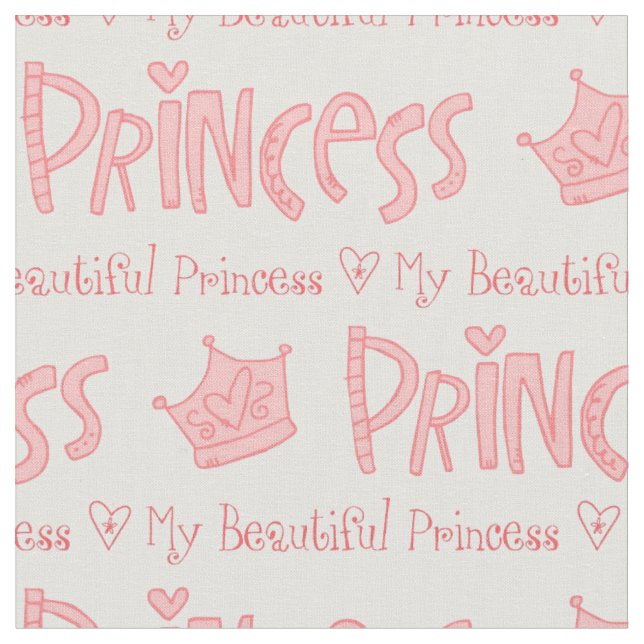 Tissu Ma belle Princesse Typographie Fabric (Fermer)