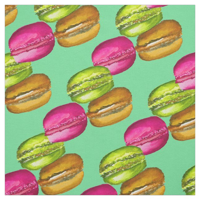 Tissu Macarons colorés aquarelle art funky (Échantillon)