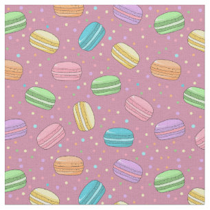 Tissu Macarons français Dusty Rose Dessert Motif