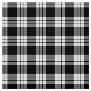 Tissu MacFarlane Tartan noir et blanc