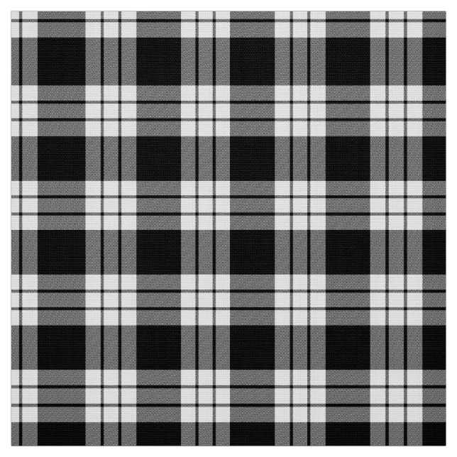 Tissu MacFarlane Tartan noir et blanc (Échantillon)