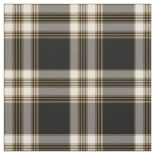Tissu MacGuinness Tartan Black and Brown Irish Plaid