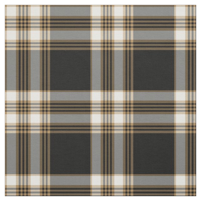 Tissu MacGuinness Tartan noir et Brown irlandais Plaid (Échantillon)