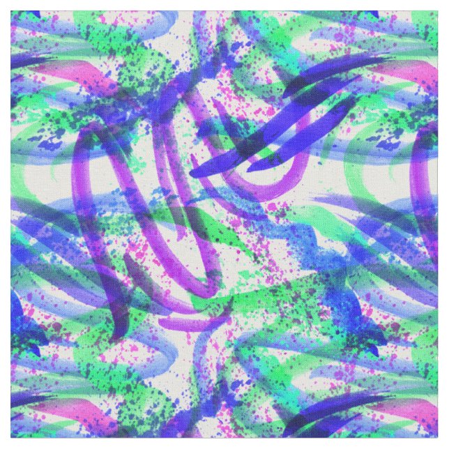 Tissu Magenta au néon de vert de menthe d'éclaboussure (Fermer)