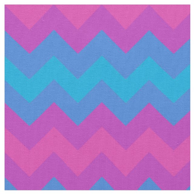 Tissu Magenta Rose et Bleu de Chevrons Vibrant (Fermer)