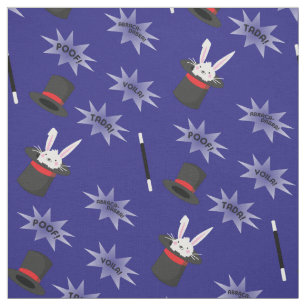 Tissu Magic Cute Magicien Rabbit en Casquette