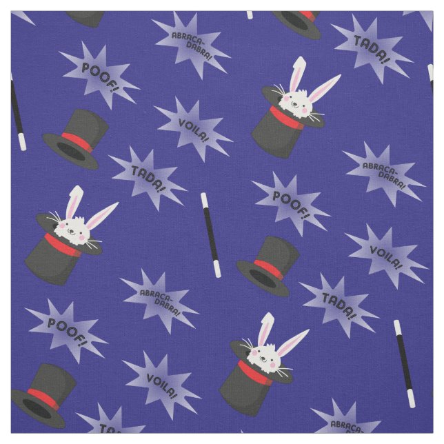 Tissu Magic Cute Magicien Rabbit en Casquette (Échantillon)