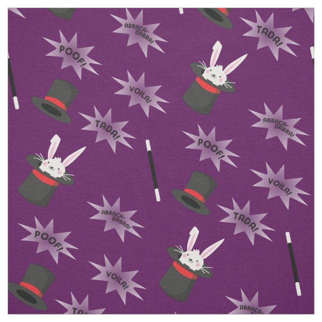 Tissu Magic Cute Magicien Rabbit en Casquette (Échantillon)