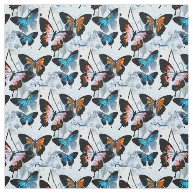 Tissu Magnifique aquarelle Morpho Papillon Artwork (Échantillon)