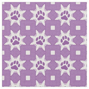 Tissu Magnifique empreinte de patte violette géométrique
