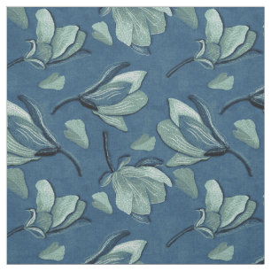 Tissu Magnolia de printemps bleu