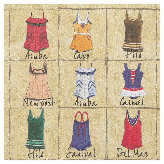 Tissu Maillots de bain vintages (Fermer)