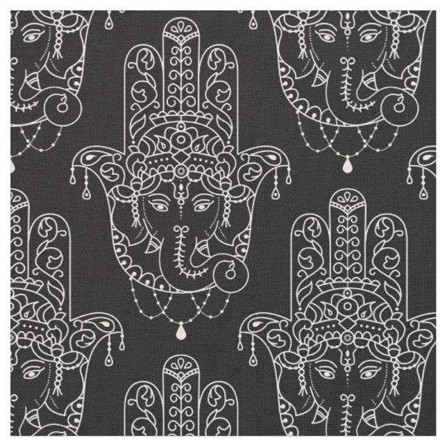 Tissu Main de Fatima, motif hindou (Fermer)