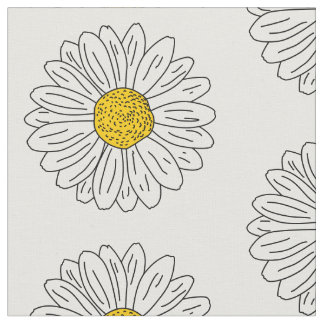 Tissu Main Fleur marguerite