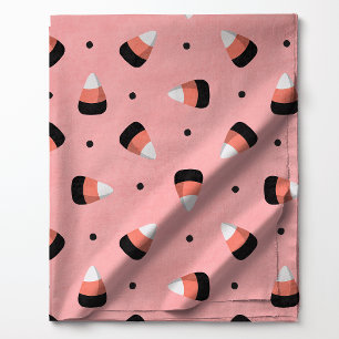 Tissu Maïs de Bonbon d'Halloween sur Motif Rose