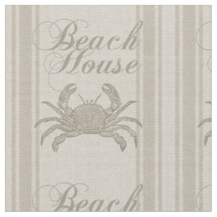 Tissu Maison de plage crabe rivage côtier vintage