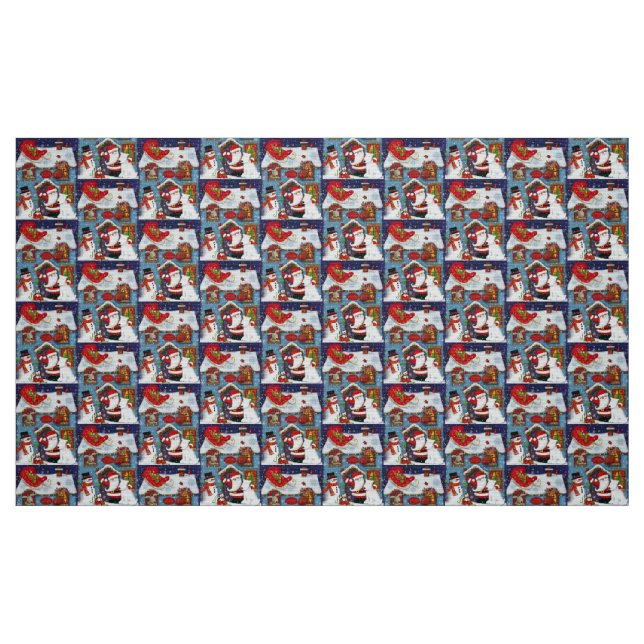 Tissu Maison père Noël (Fat Quarter)