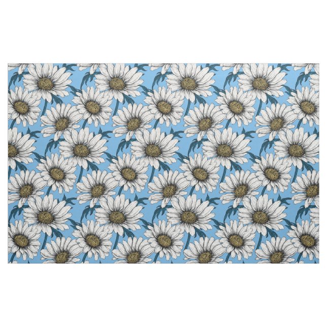 Tissu Maisonnettes, fleurs sauvages sur bleu (Fat Quarter)