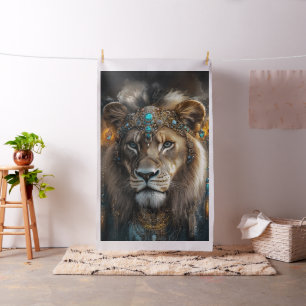 Tissu Majestic Lioness Elaborer Headband Turquoise perle