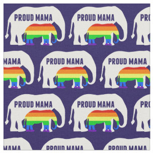 Tissu Maman gay pride Fier Mama Elephant Arc-en-ciel LGB