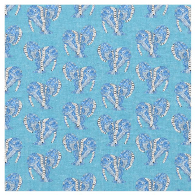 Tissu Manates de tatouage Tribal Bleu Océan (Fermer)
