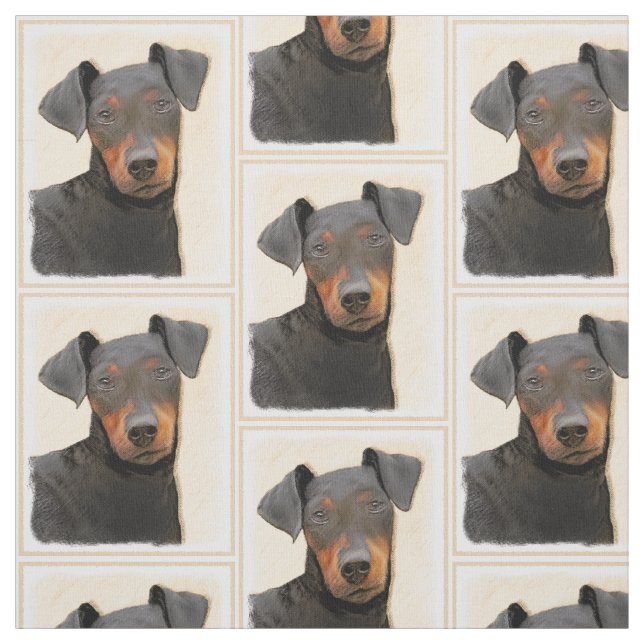 Tissu Manchester Terrier Peinture Art animal original (Échantillon)