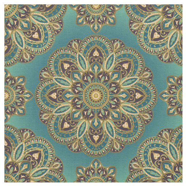 Tissu Mandala Abstrait d'inspiration indienne - ve (Fermer)