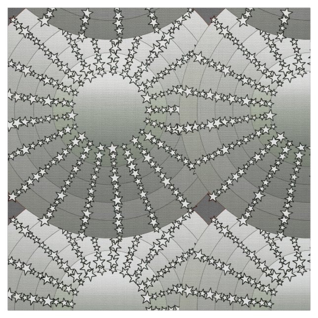 Tissu Mandala avec étoiles - gris argenté dégradé satin (Échantillon)