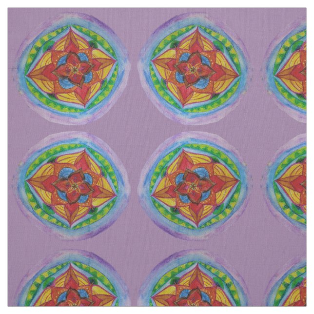 Tissu Mandala Center Zen Hand Peint Fabric (Échantillon)