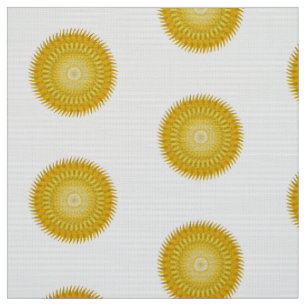 Tissu Mandala du Soleil en Jaune