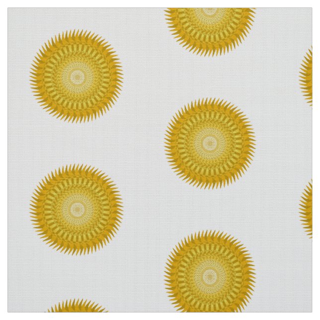 Tissu Mandala du Soleil en Jaune (Échantillon)