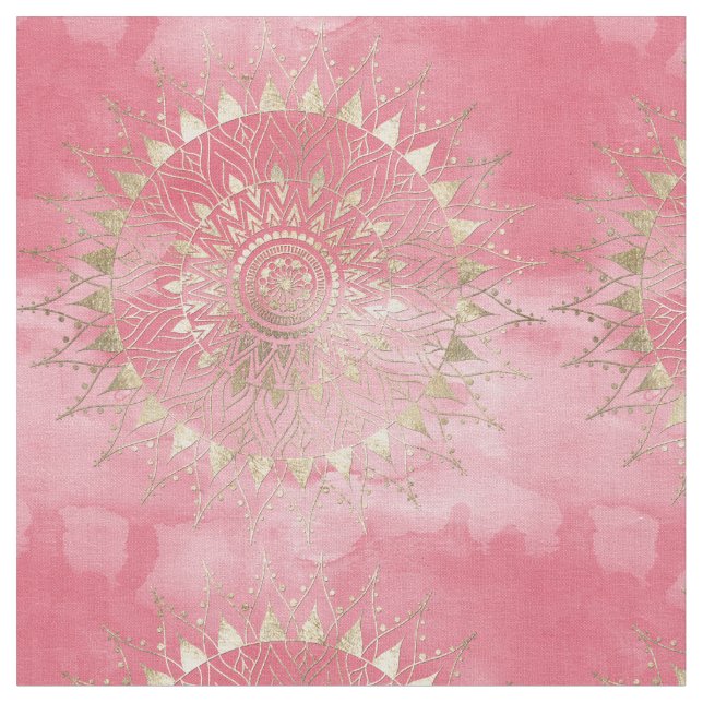 Tissu Mandala en or moderne (Fermer)