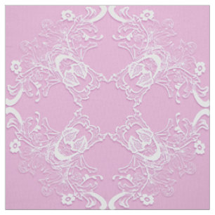 Tissu Mandala floral ethnique rose.