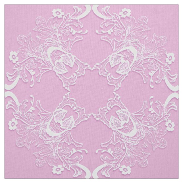 Tissu Mandala floral ethnique rose. (Échantillon)