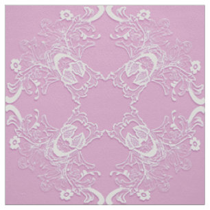 Tissu Mandala floral ethnique rose.