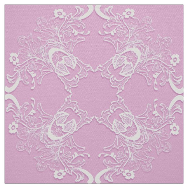 Tissu Mandala floral ethnique rose. (Échantillon)