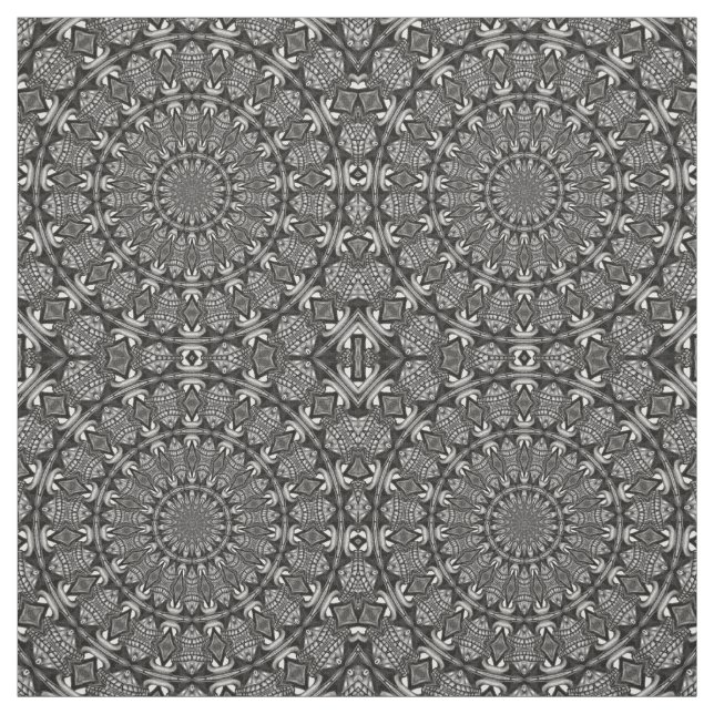 Tissu Mandala monochrome (Échantillon)