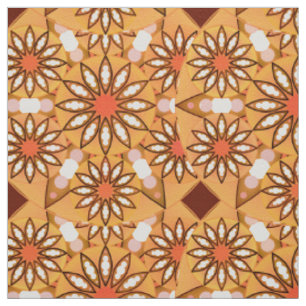 Tissu Mandala motif, bronzage caramel, chocolat