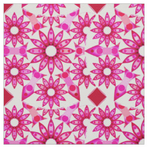 Tissu Mandala motif dans les tons roses, marron
